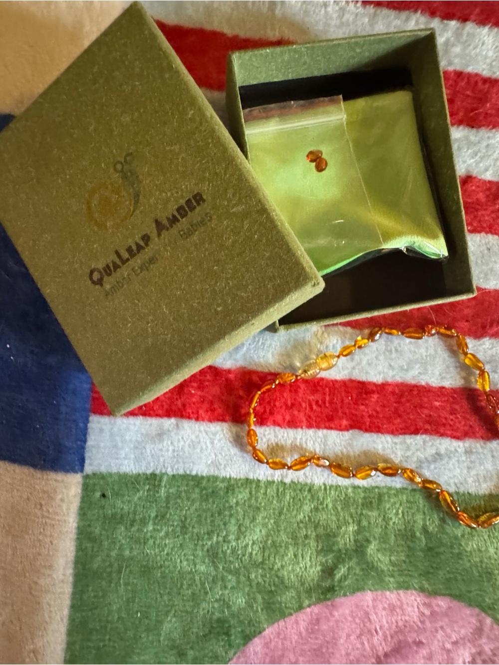 Qualea Amber-Tone Bead Necklace - Warm Honey Amber